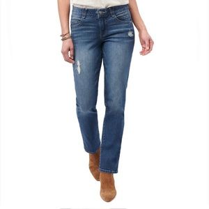 Democracy Women's Straight Leg Jeans in Medium Blue Denim